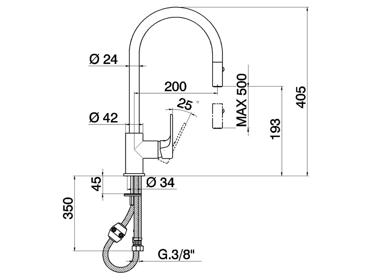 Miscelatore monocomando lavello ES docc.estraibile KITCHEN_AH000575 - v1