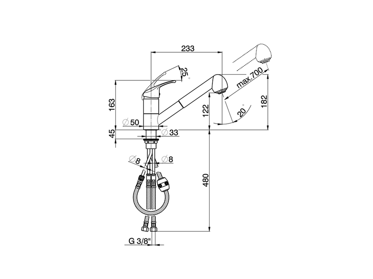 Miscelatore monocomando lavello docc. estraibile KITCHEN_BC002570 - v1