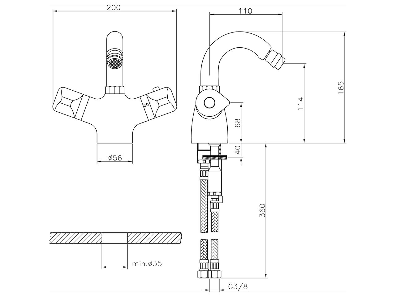 Miscelatore termostatico bidet CLINIC&TECHNICAL_CLT55010 - v1