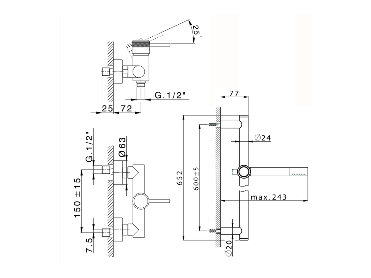 Miscelatore monocomando doccia completo CHRONOS_CR000460 - v1