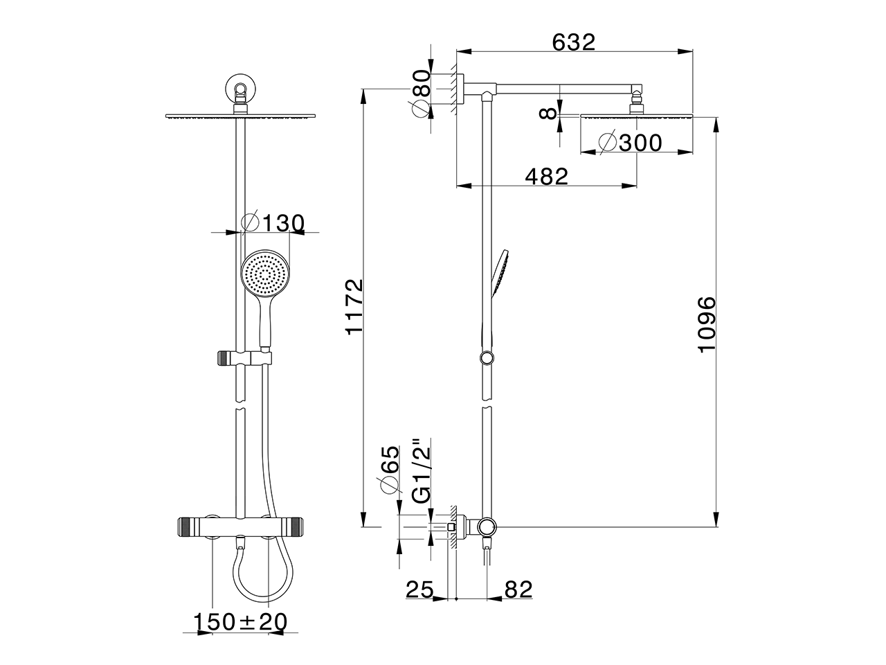 Colonna doccia termostatica 2 funzioni COLUMNS_CRC78020 - v1