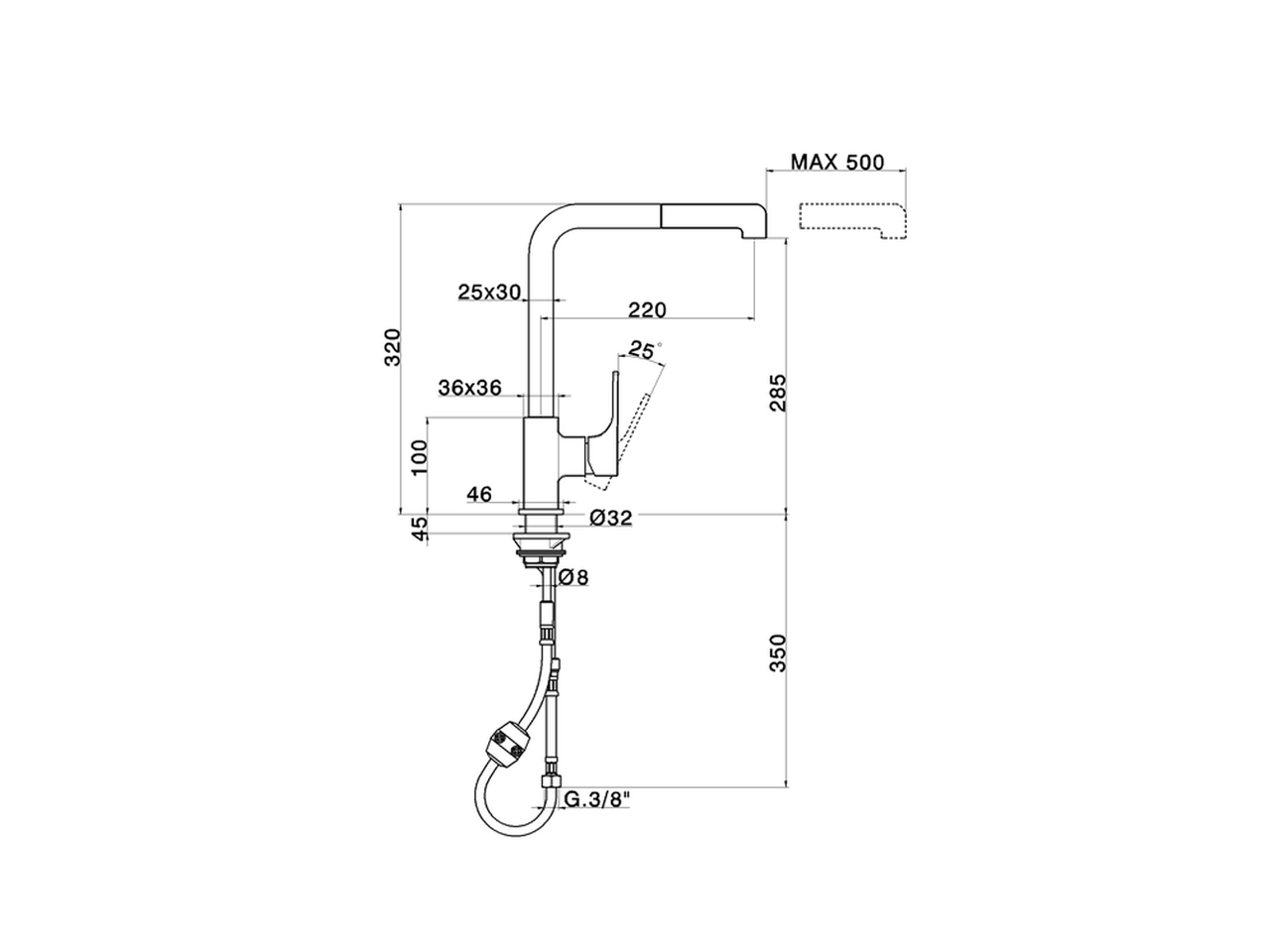 Miscelatore monocomando lavello ES docc.estraibile KITCHEN_CU100575 - v1
