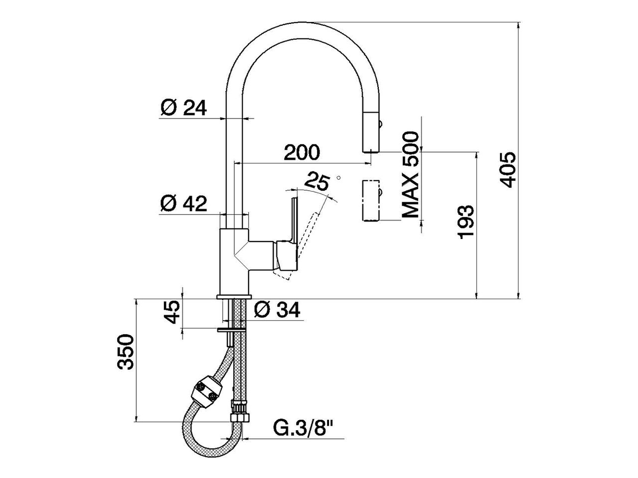 Miscelatore monocomando lavello ES docc.estraibile KITCHEN_H2000575 - v1