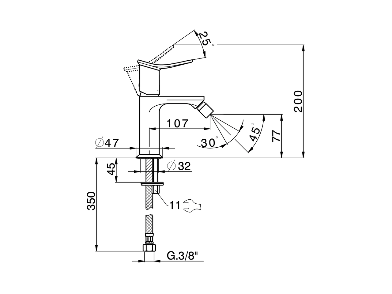 Miscelatore monocomando bidet HARLOCK_HK000564 - v1