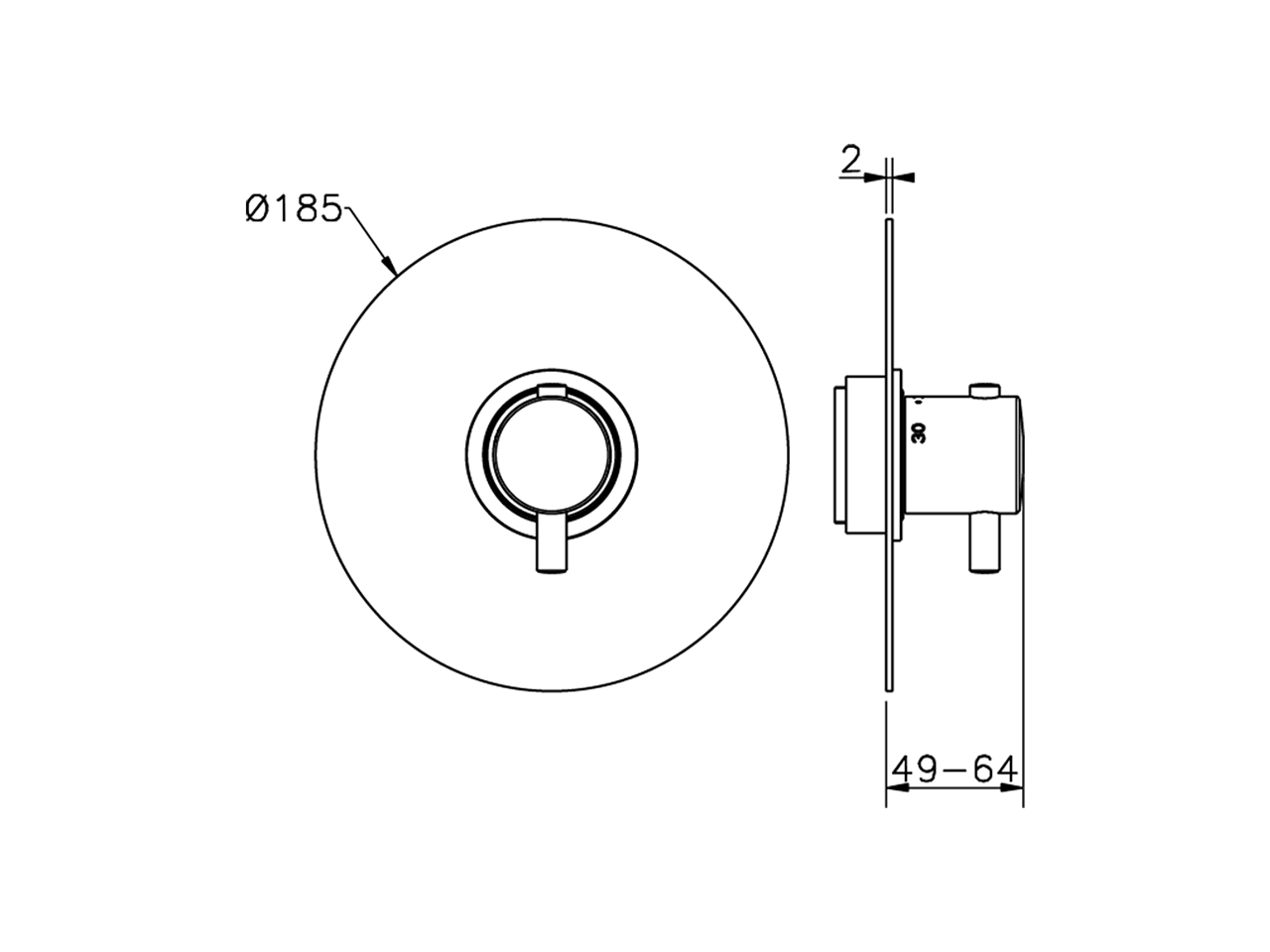 Parte esterna termostatico doccia incasso NUOVA KIRUNA_KT007200 - v1