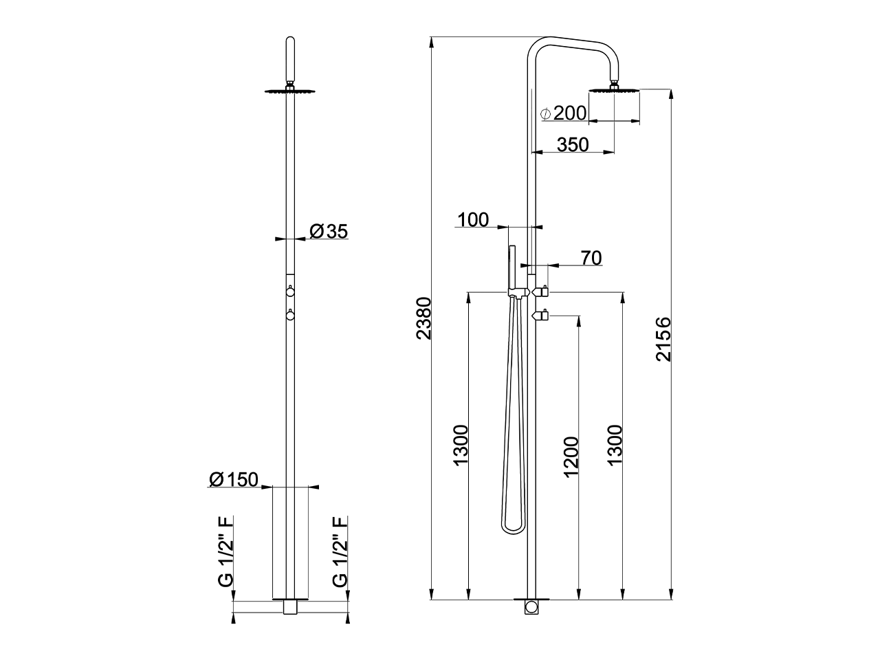 Colonna doccia progressiva outdoor COLLETTIVITÀ_LX005110 - v1