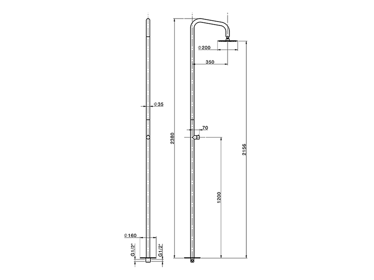 Colonna doccia progressiva outdoor COLLETTIVITÀ_LX005130 - v1