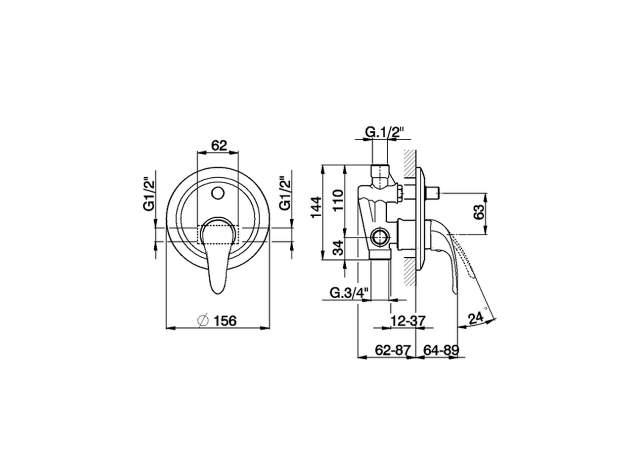 Miscelatore monocomando vasca-doccia incasso NORMA_NM000210 - v1