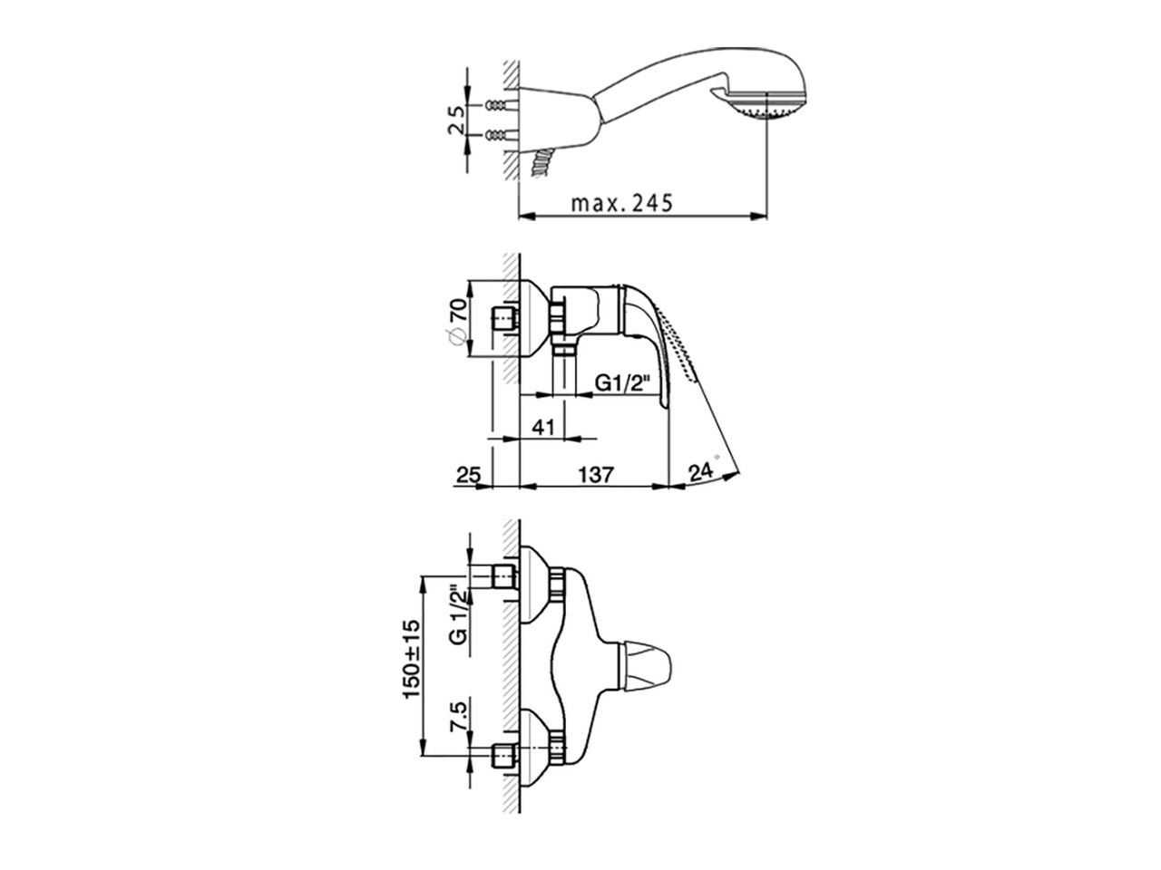 Miscelatore monocomando doccia completo NORMA_NM000450 - v1
