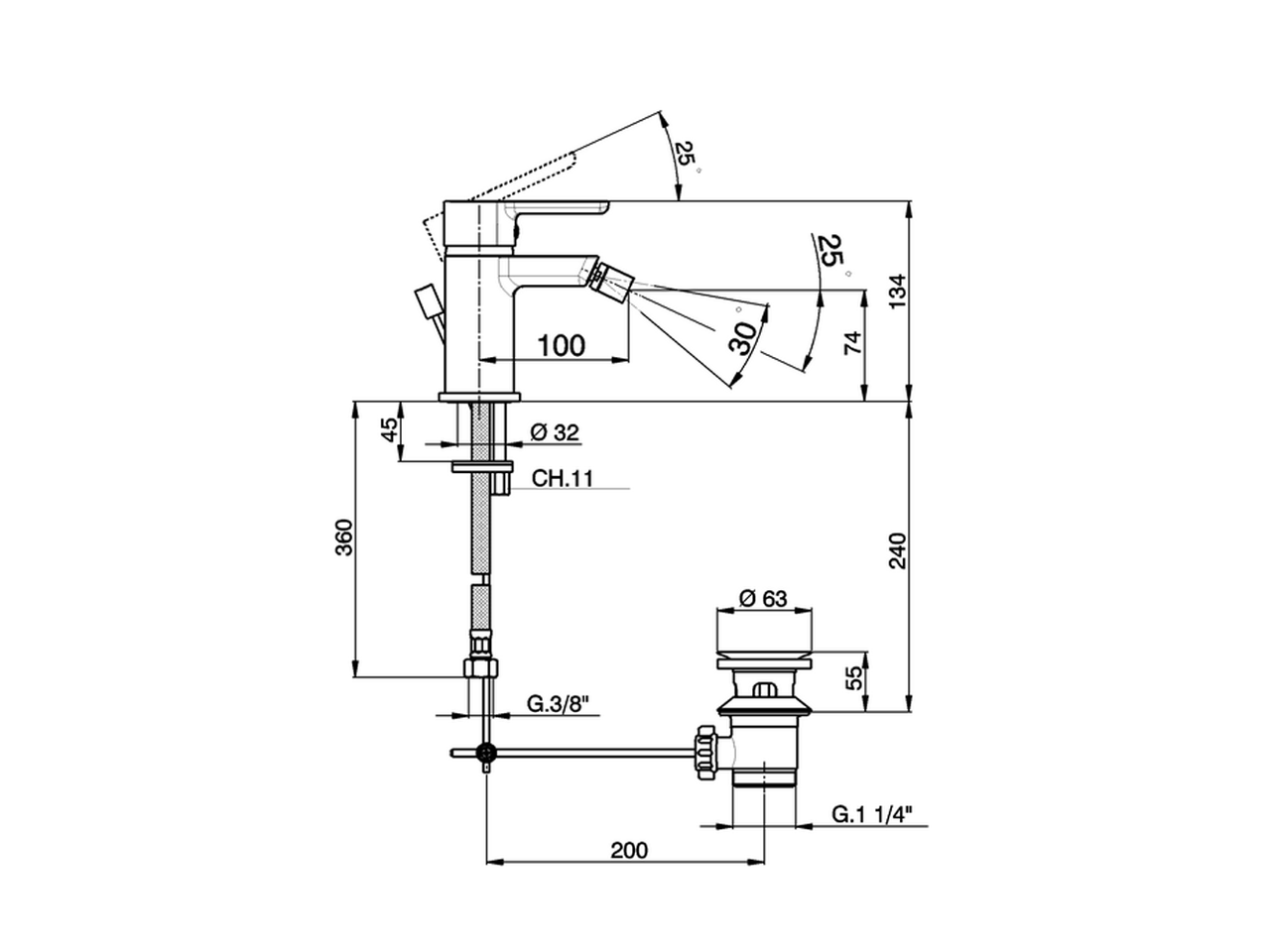 Miscelatore monocomando bidet SOFT_SF000550 - v1