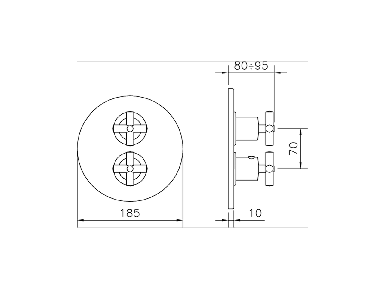 Parte esterna termostatico doccia incasso 1 uscita SUITE_SU007304 - v1