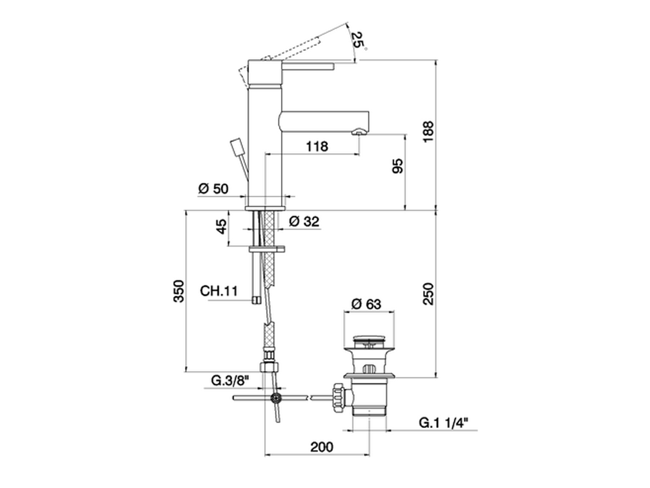 Miscelatore monocomando lavabo large TRATTO EVO_TV000490 - v1