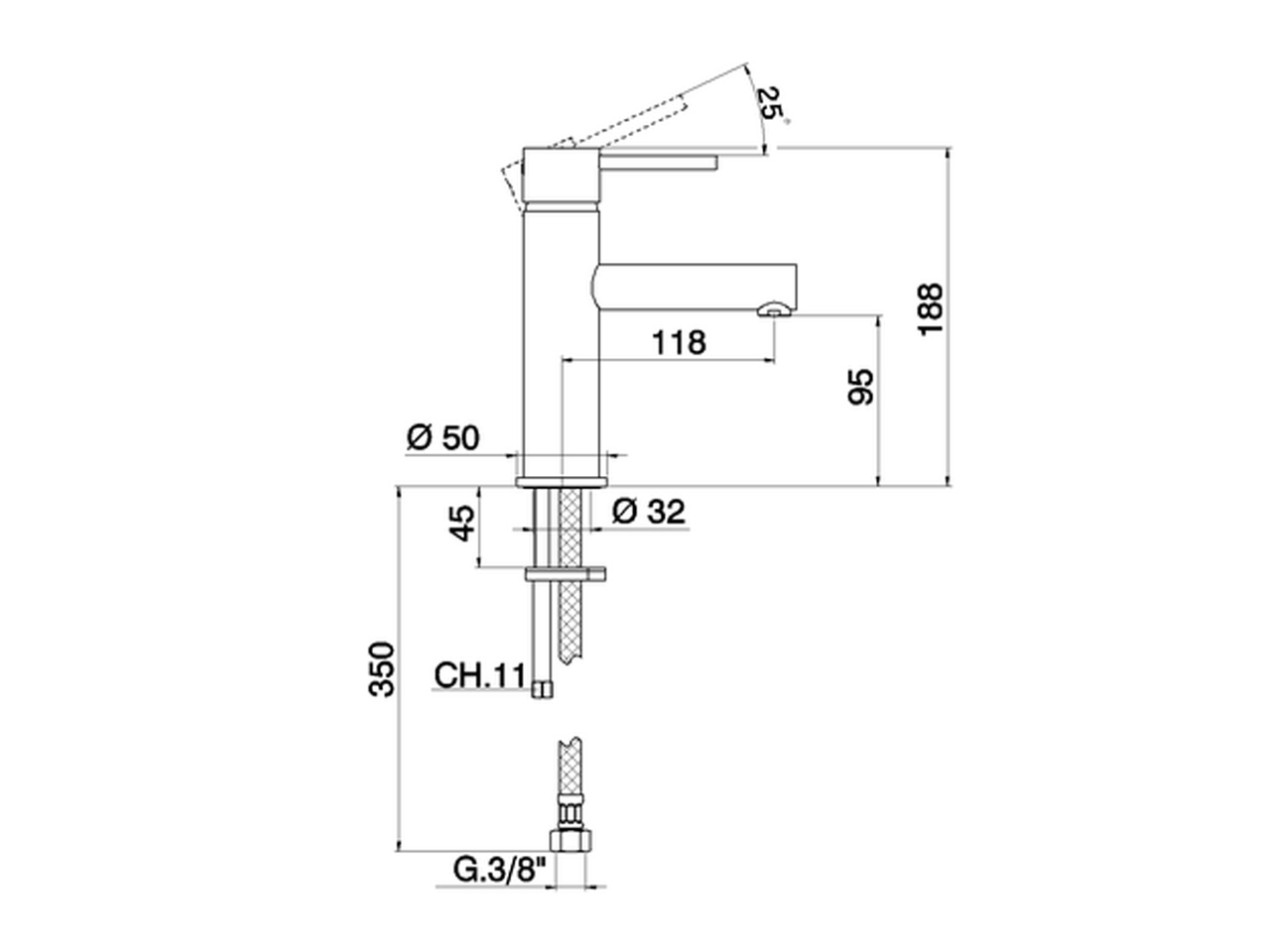 Miscelatore monocomando lavabo large TRATTO EVO_TV000500 - v1