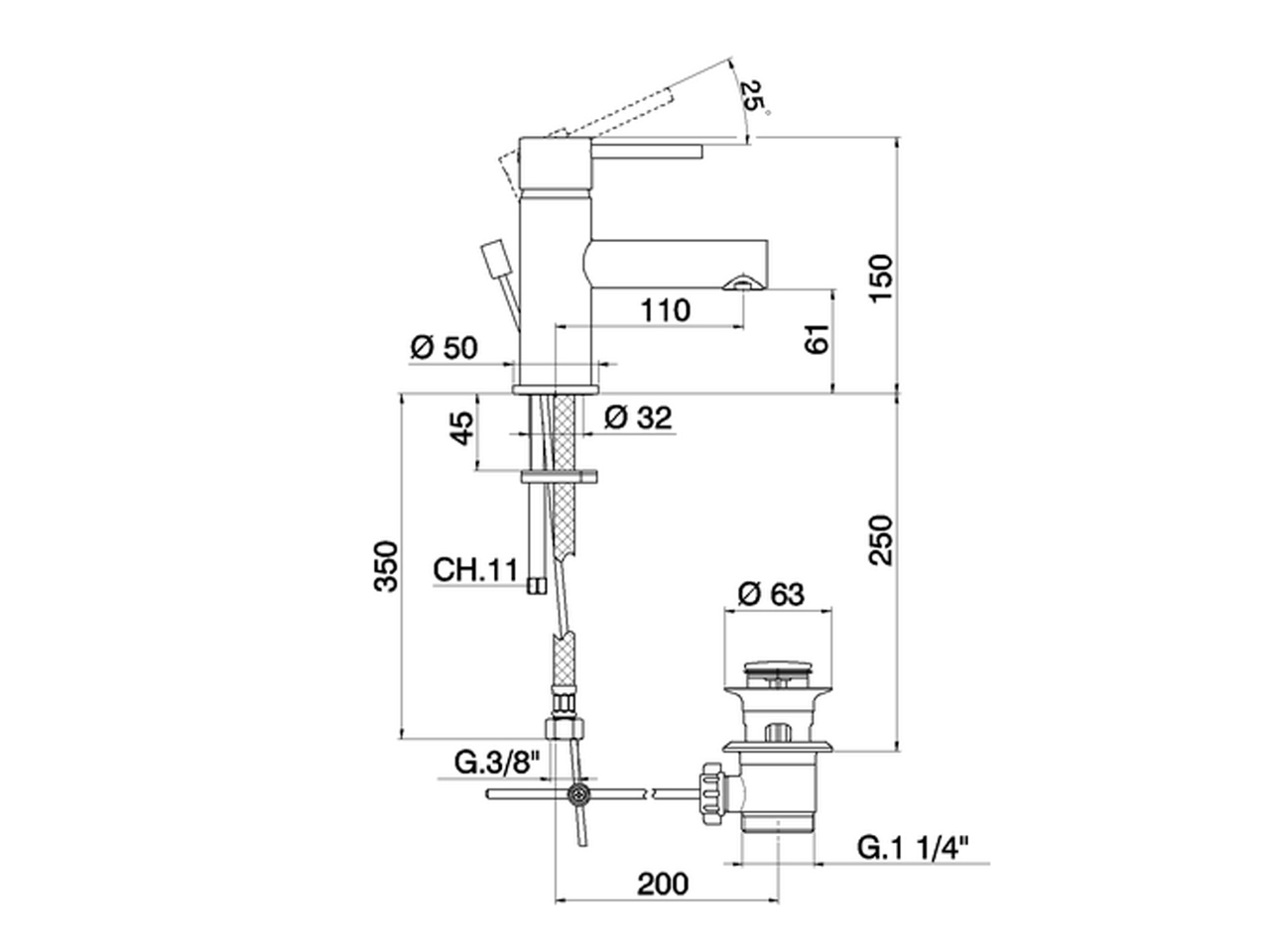 Miscelatore monocomando lavabo TRATTO EVO_TV000510 - v1