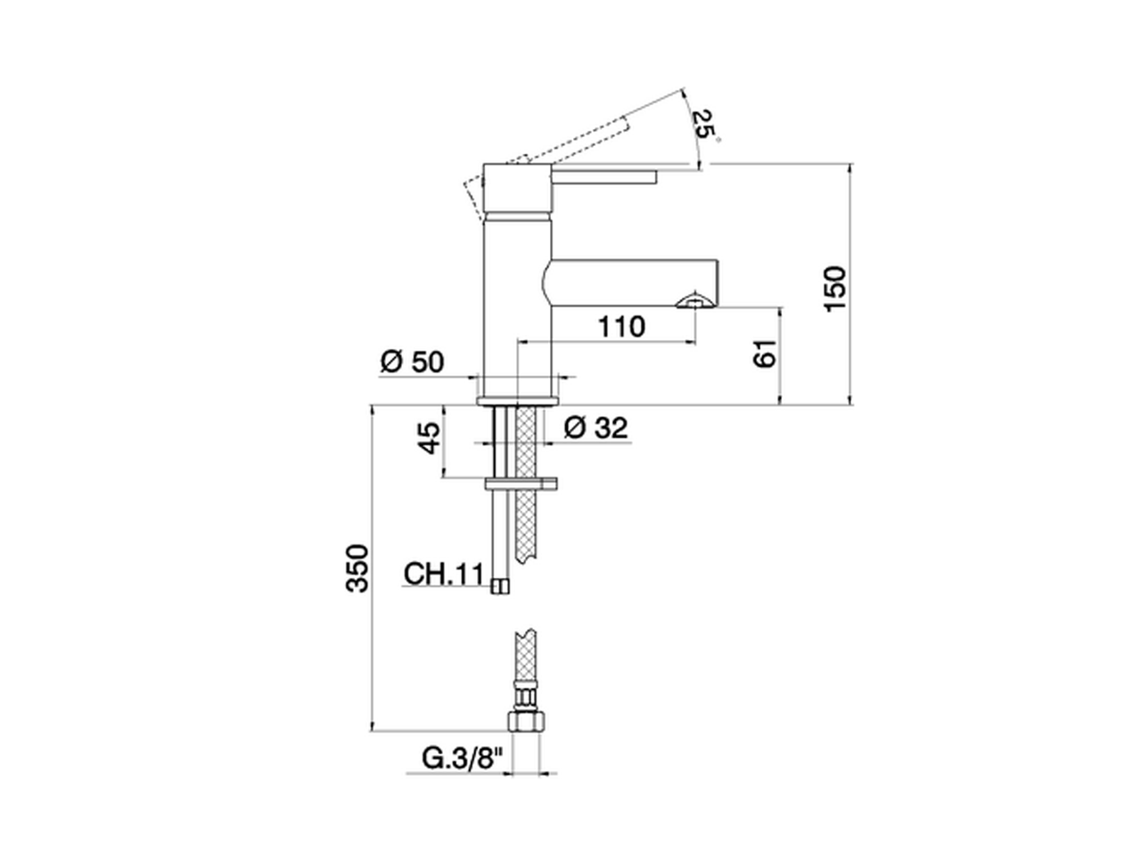 Miscelatore monocomando lavabo TRATTO EVO_TV000540 - v1