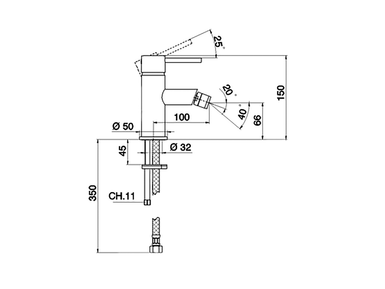 Miscelatore monocomando bidet TRATTO EVO_TV000560 - v1