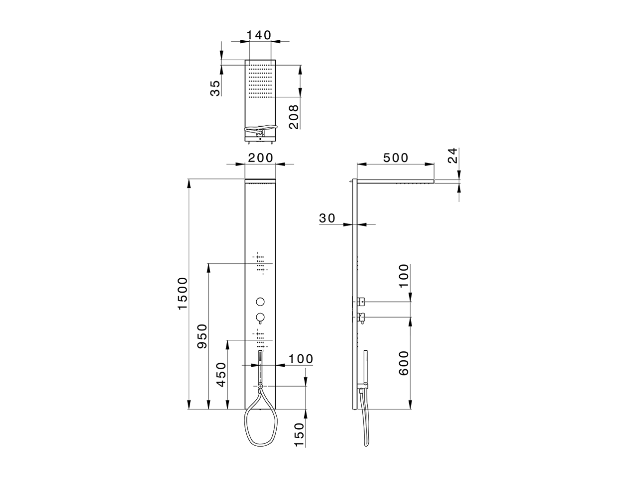 Colonna doccia monocomando COLUMNS_ZS105000 - v1