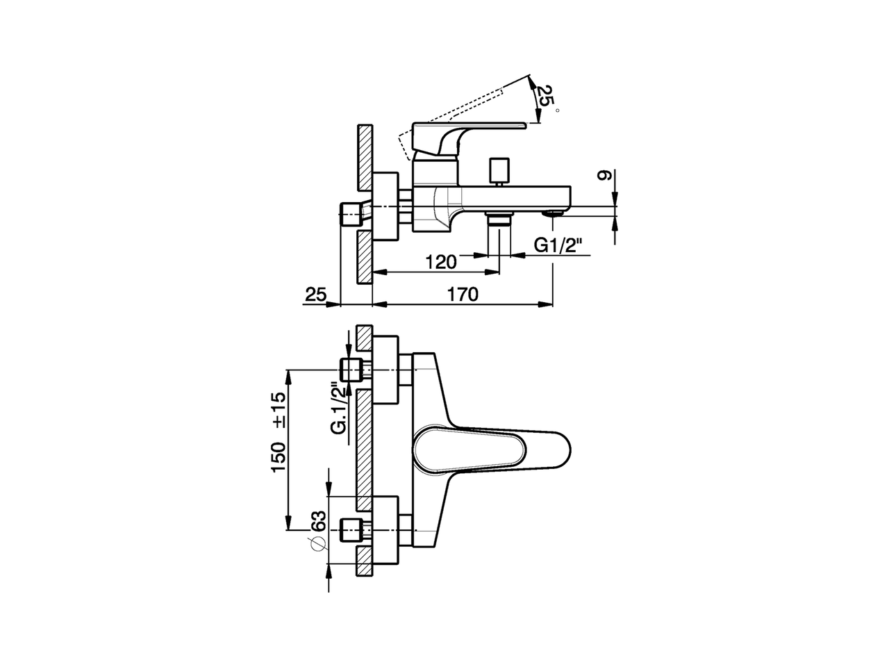 Miscelatore monocomando vasca H3_AH000130 - v1