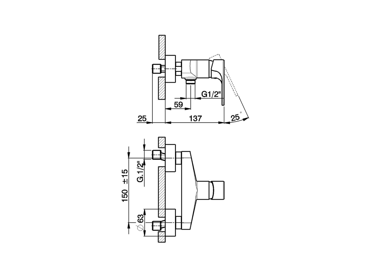 Miscelatore monocomando doccia H3_AH000440 - v1