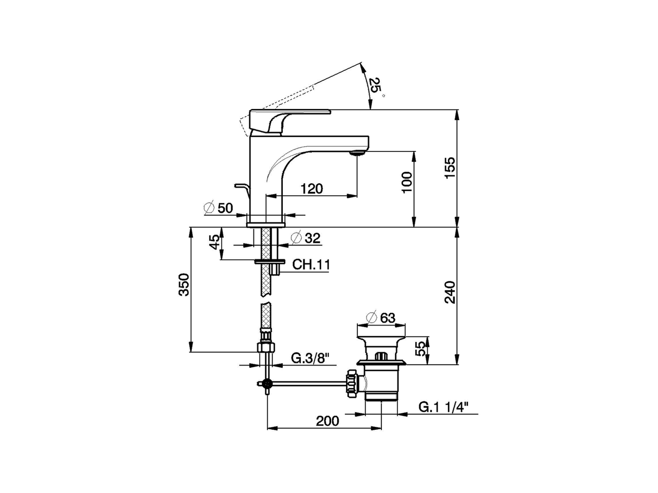 Miscelatore monocomando lavabo large H3_AH000490 - v1