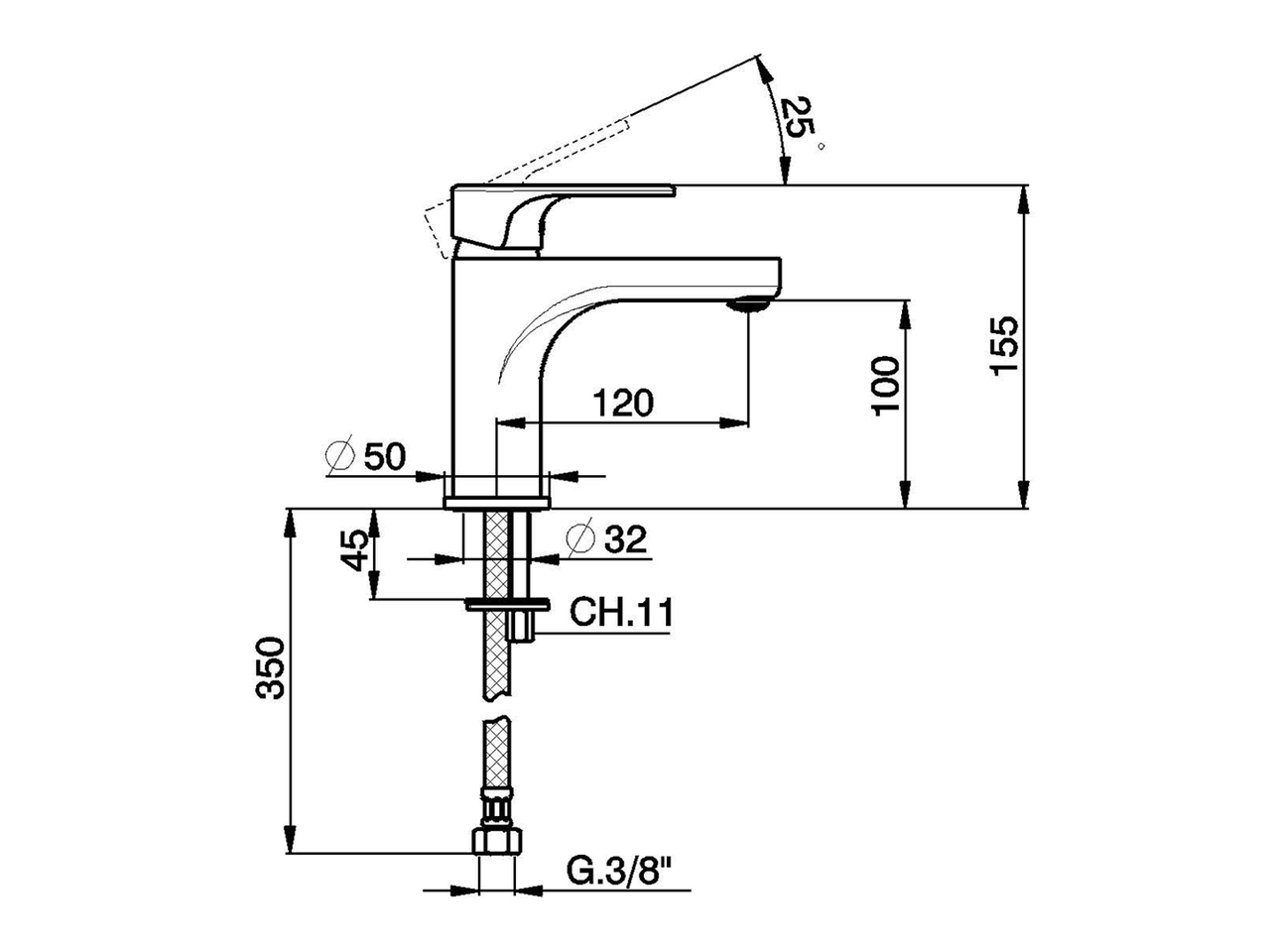 Miscelatore monocomando lavabo large H3_AH000500 - v1