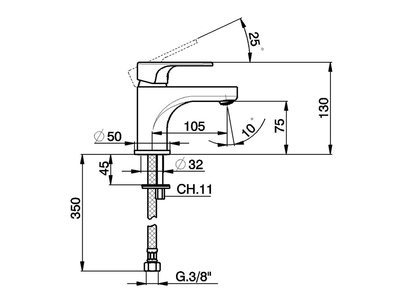Miscelatore monocomando lavabo H3_AH000540 - v1