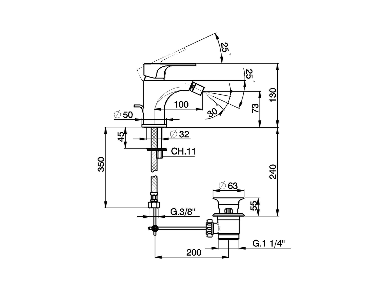 Miscelatore monocomando bidet H3_AH000550 - v1