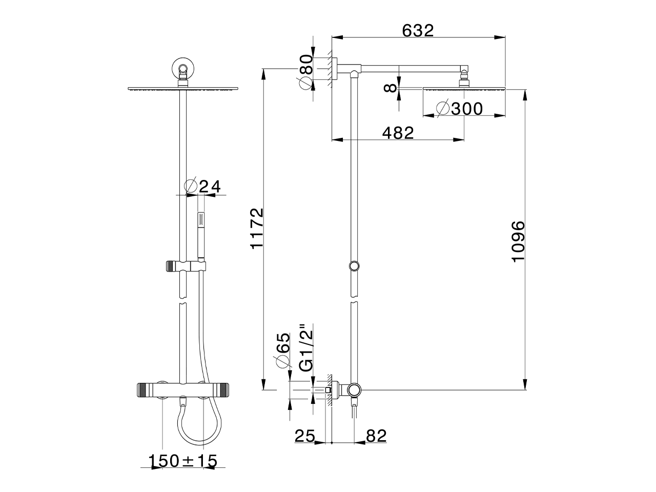 Colonna doccia termostatica 2 funzioni CHRONOS_CRC78040 - v1