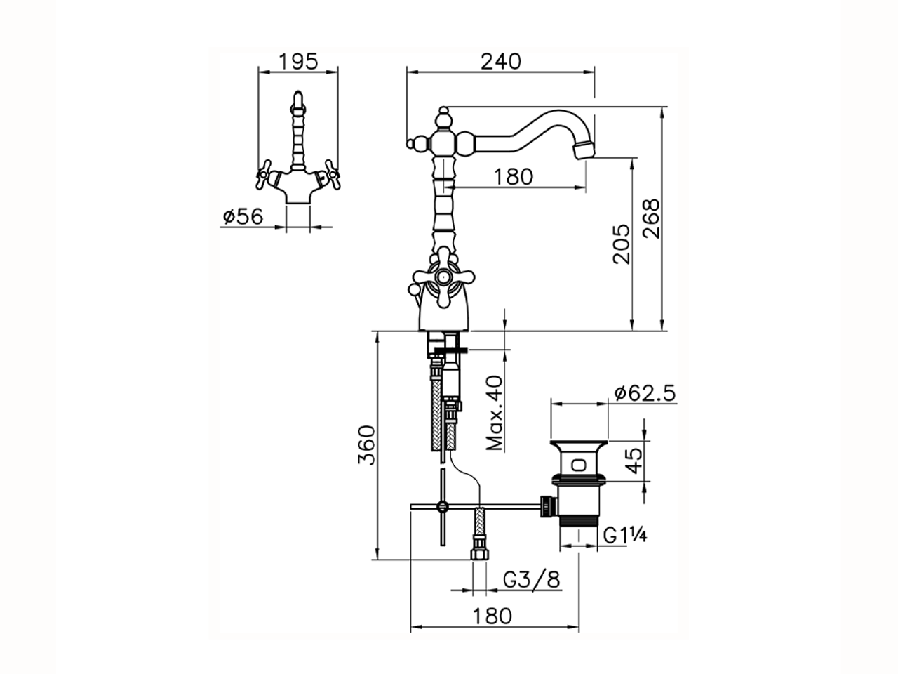 Miscelatore termostatico lavabo CROISETTE_CST52010 - v1