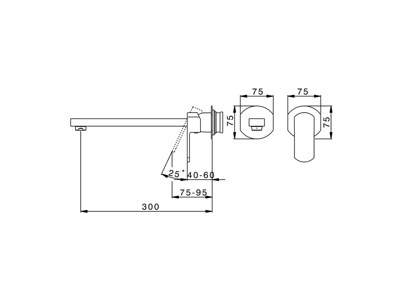 Parte esterna monocomando lavabo a parete DADO_DD005513 - v1