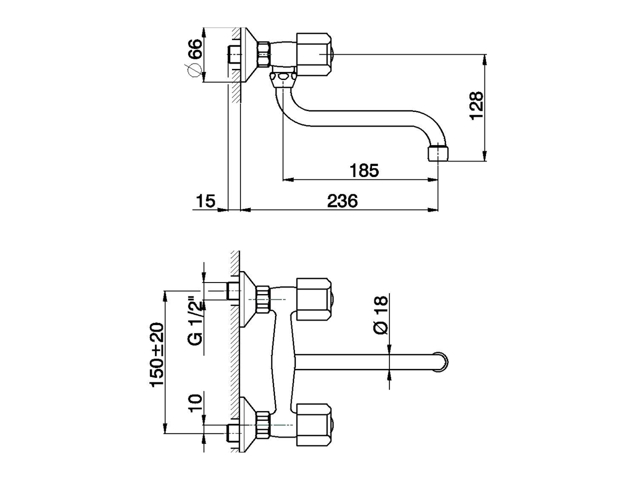 Miscelatore lavello a parete EVA_EV000400 - v1