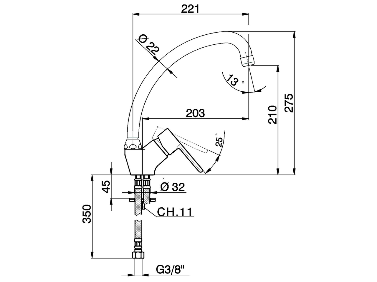 Miscelatore monocomando lavello KITCHEN_H2000520 - v1