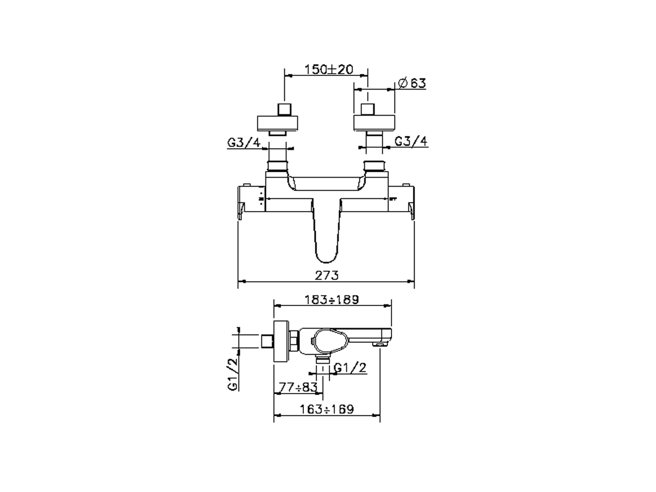Miscelatore termostatico vasca H3_H3T21015 - v1
