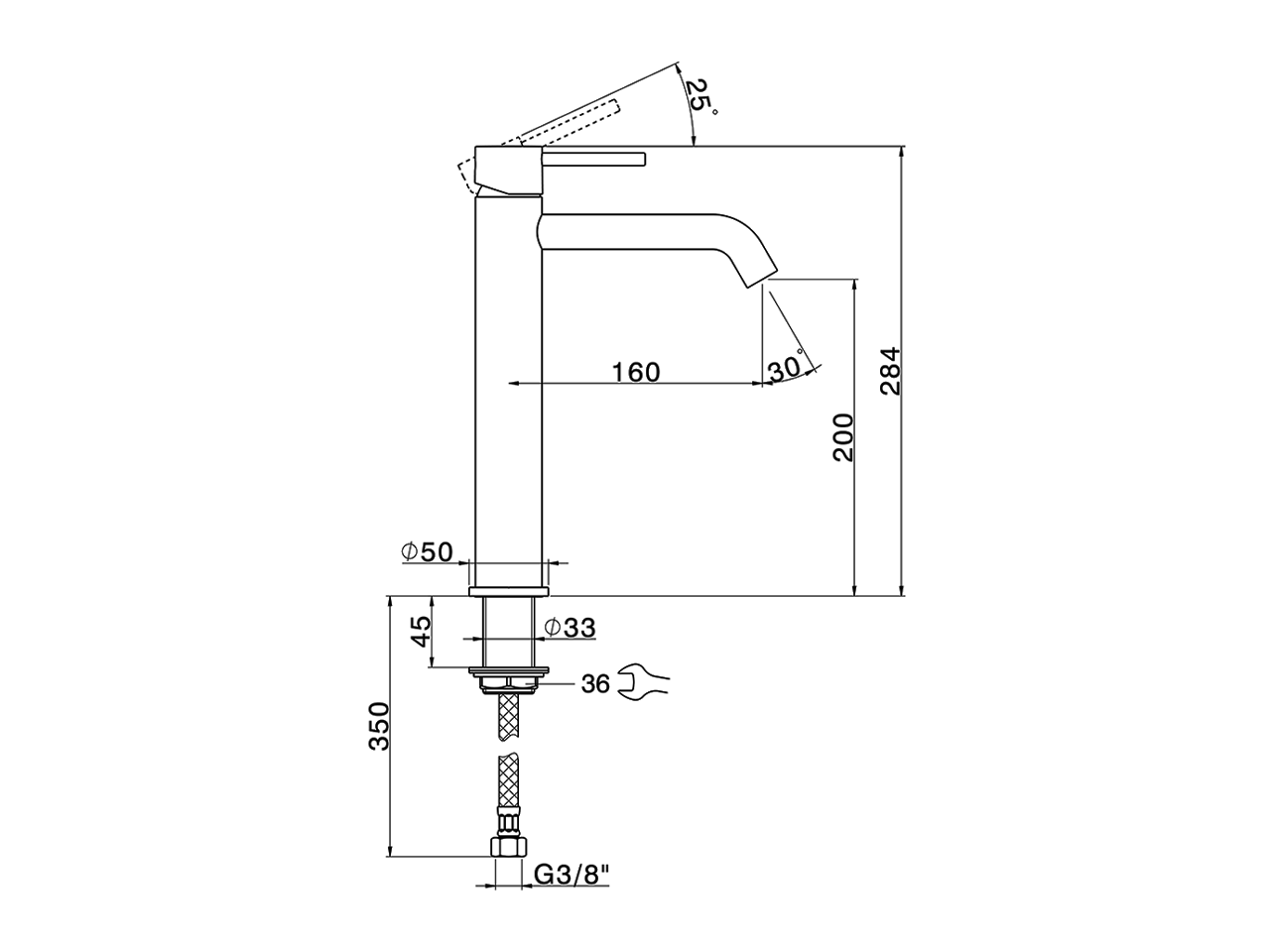Miscelatore monocomando lavabo alto NUOVA KIRUNA_K2003540 - v1