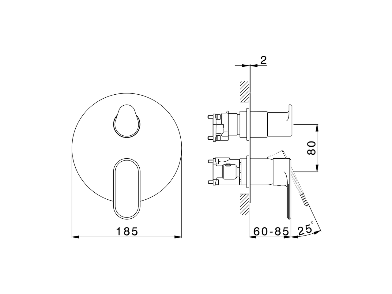 Completo Monocomando per One-Box LEVITY_LY0BM030 - v1