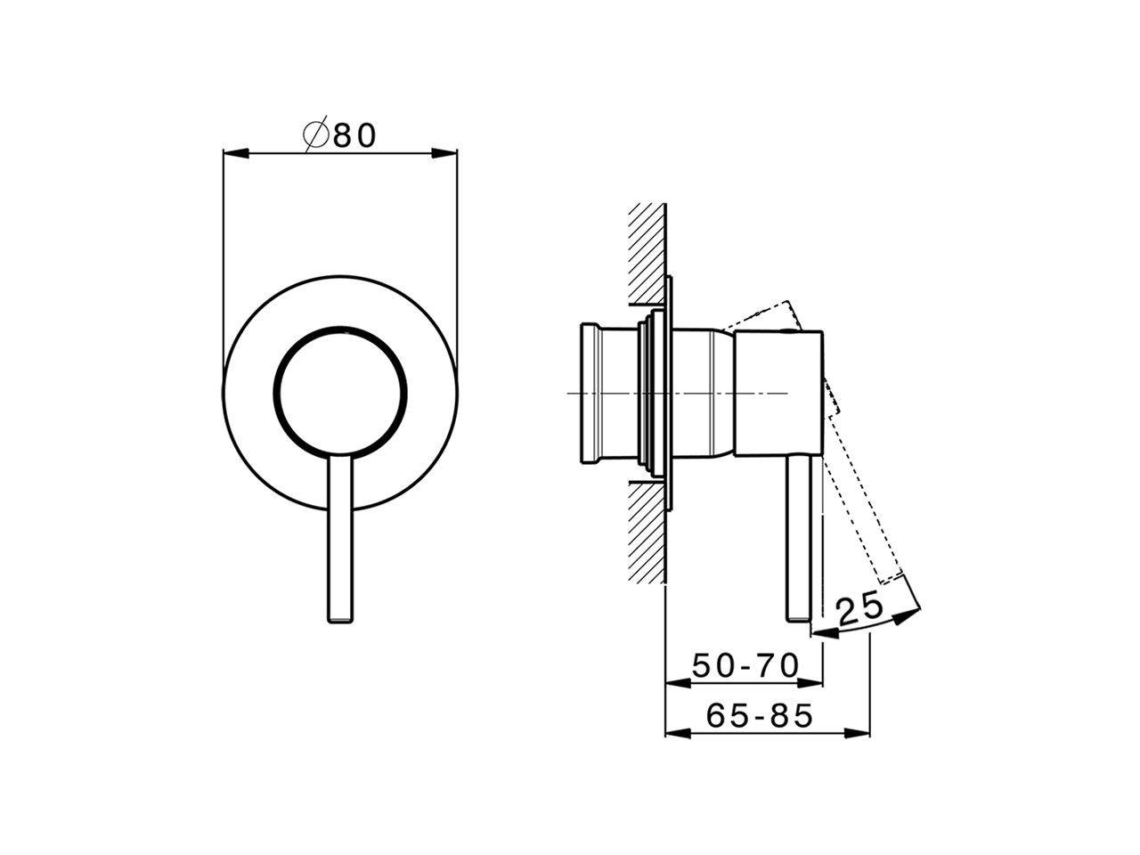 Parte esterna monocomando doccia incasso M32_MT003000 - v1