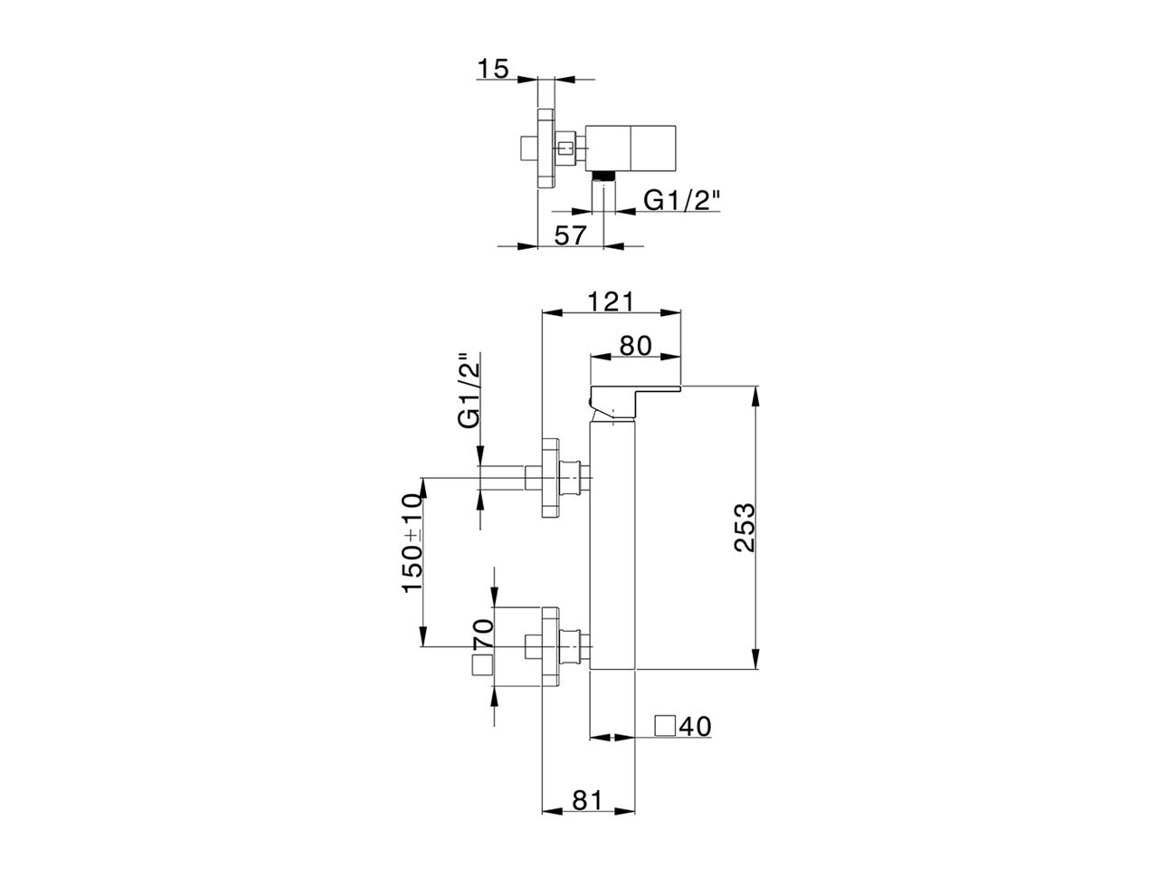 Miscelatore monocomando doccia NUOVA EGO_NE000444 - v1