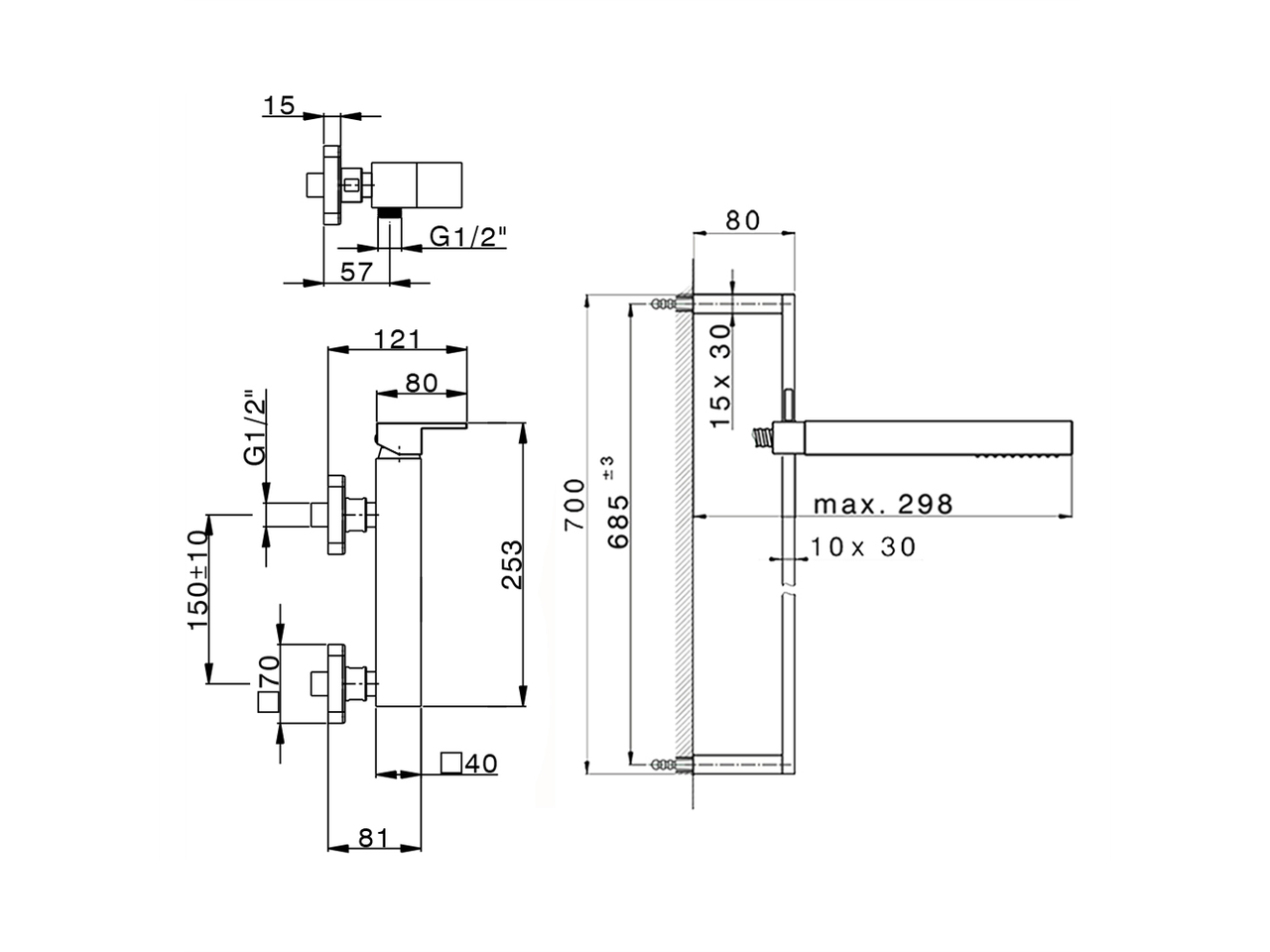 Miscelatore monocomando doccia completo NUOVA EGO_NE000464 - v1