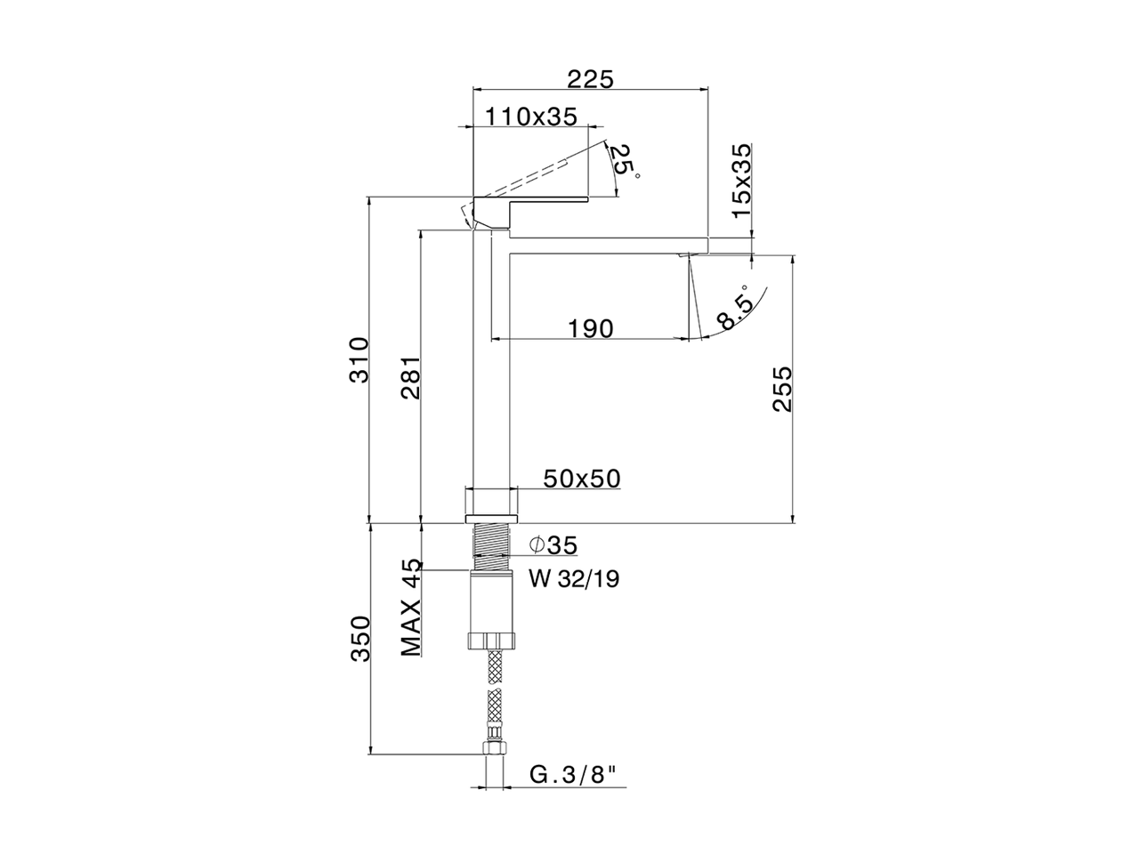 Miscelatore monocomando lavabo alto NUOVA EGO_NE004544 - v1