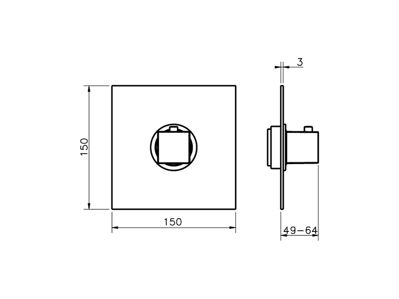 Parte esterna termostatico doccia incasso NUOVA EGO_NE007200 - v1