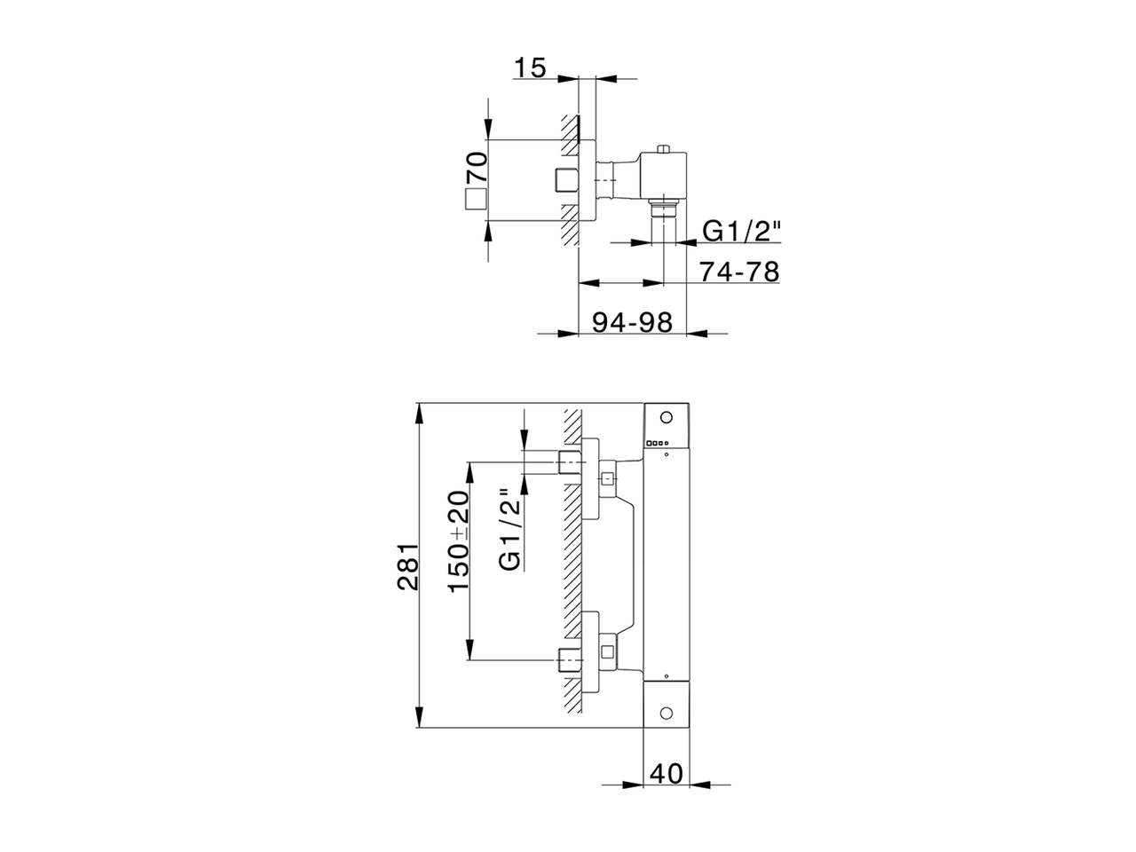 Miscelatore termostatico doccia NUOVA EGO_NET01010 - v1