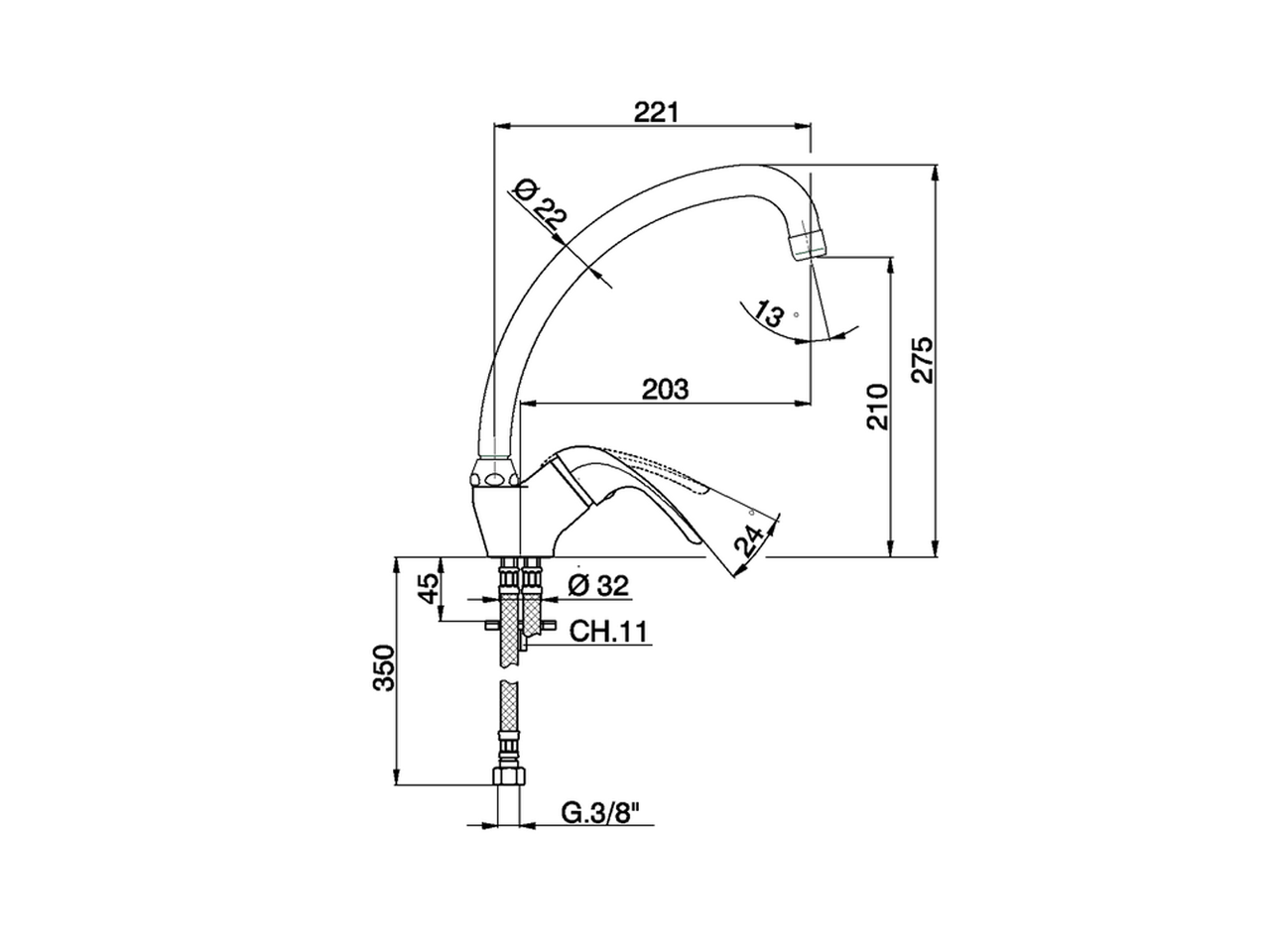 Miscelatore monocomando lavello KITCHEN_NM000520 - v1