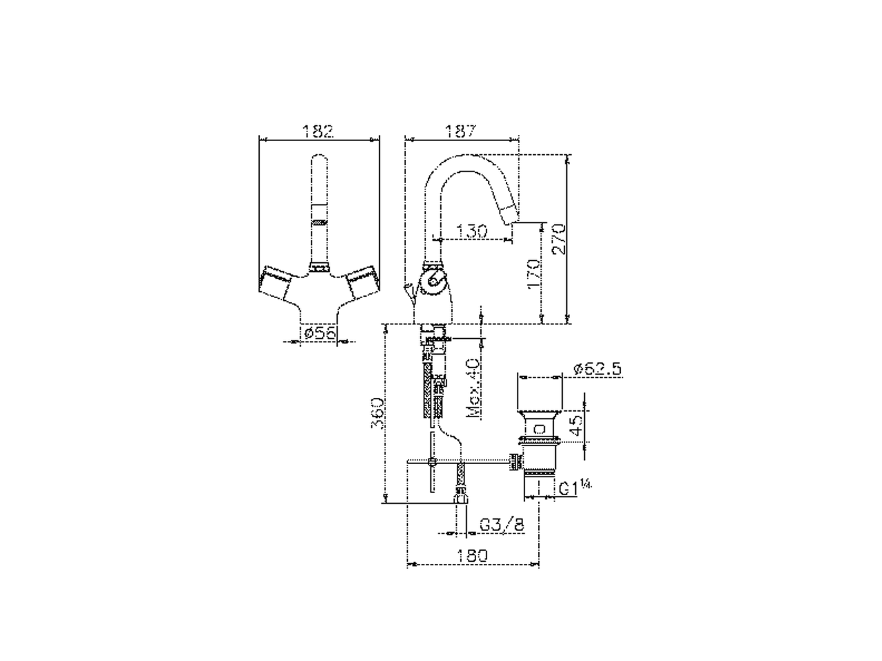 Miscelatore termostatico lavabo THERMO_PRT52010 - v1