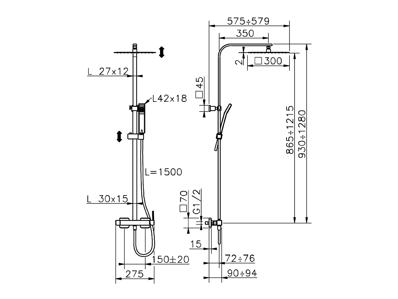 Colonna doccia monocomando 2 funzioni NUOVA EGO_QT0R4032 - v1