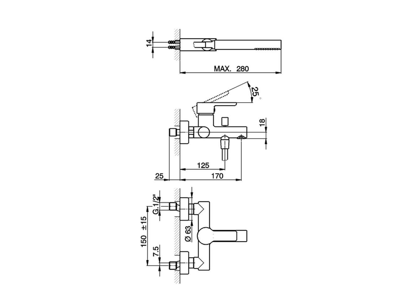 Miscelatore monocomando vasca completo SOFT_SF000120 - v1