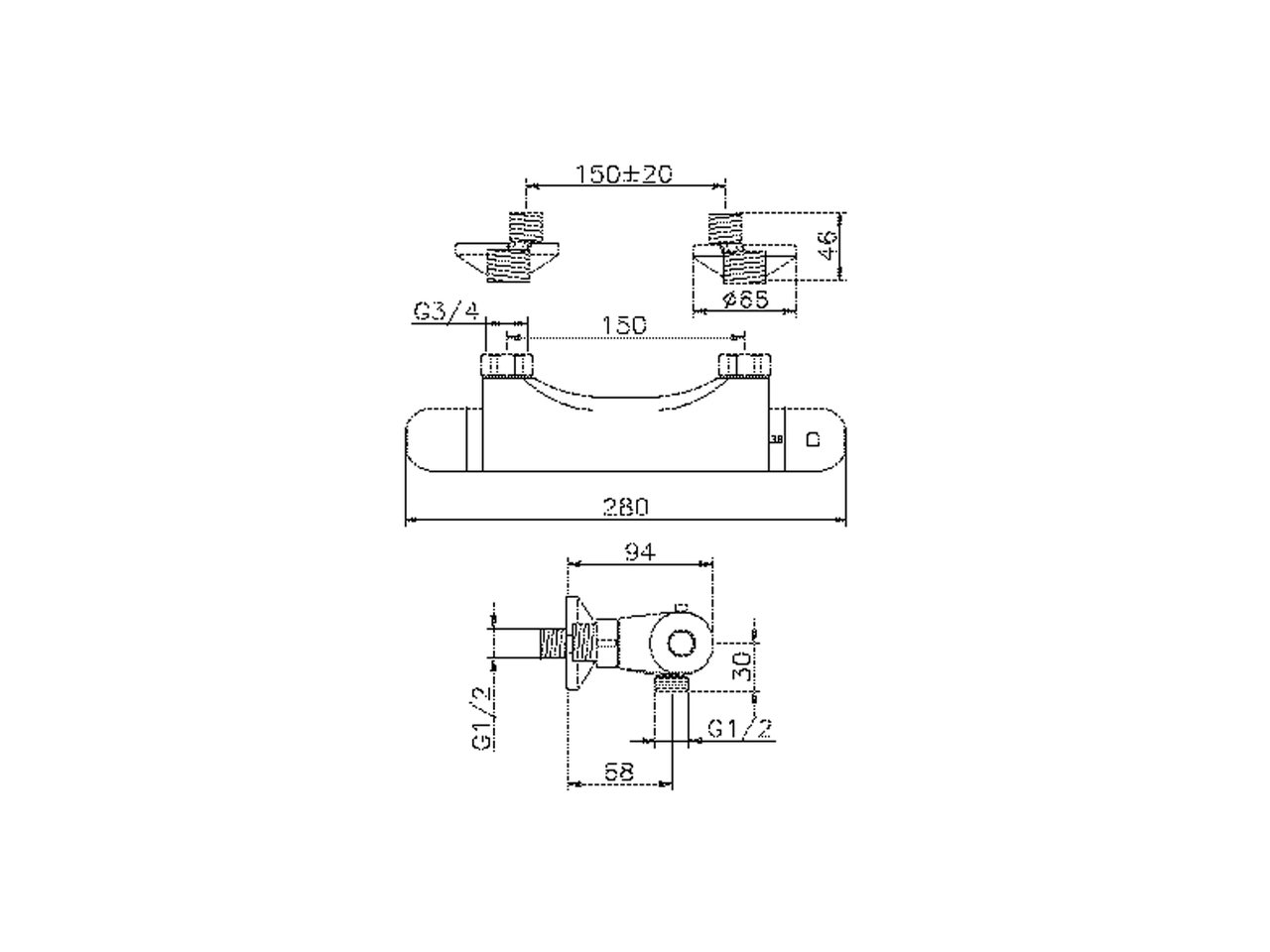 Miscelatore termostatico doccia THERMO_SLT03020 - v1