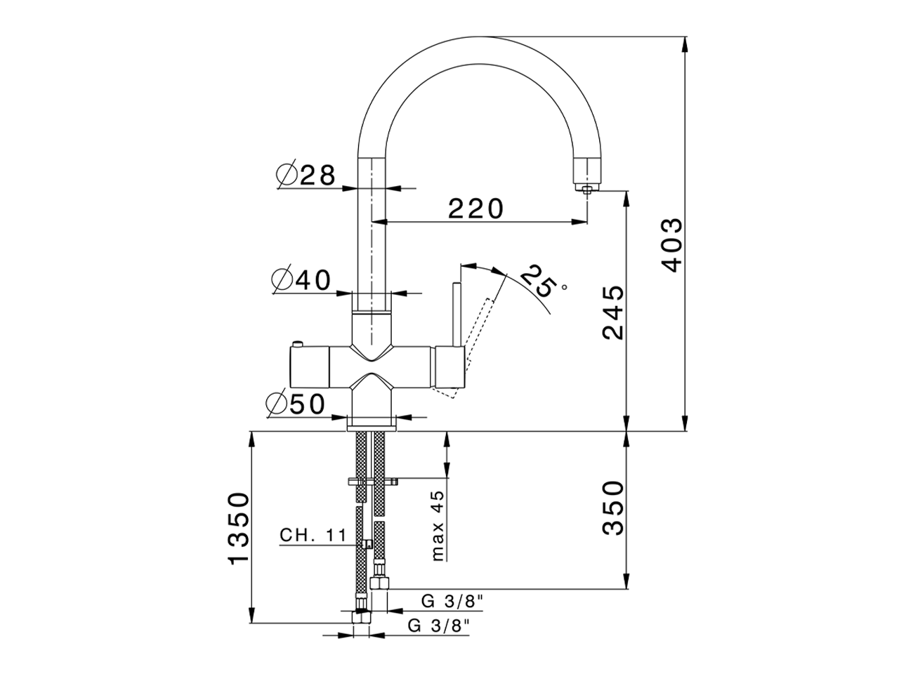 Miscelatore monocomando lavello PURE KITCHEN_TV000985 - v1