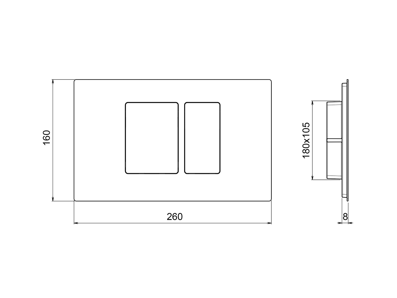 Placca di comando WC Universale inox AISI 304 COMPLEMENTI_ZB001850 - v1