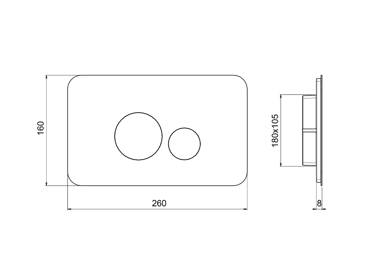 Placca di comando WC Universale inox AISI 304 COMPLEMENTI_ZB001860 - v1