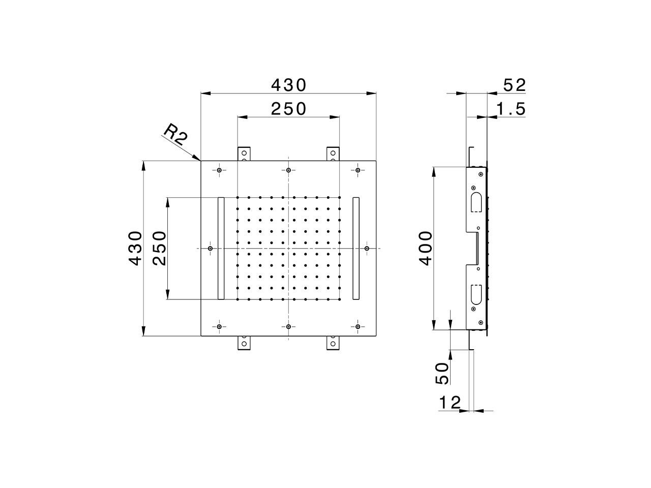 Soffione a soffitto con cromoterapia 430x430 mm ZEN_ZS1C0050 - v1